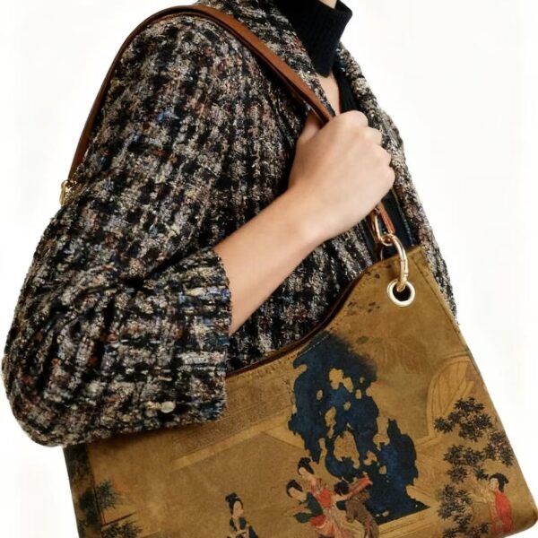 Chinese Tang Dynasty Yang Yuhuan Embroidery Xiangyunsha Shoulder & Armpit Bag - Women’s Niche Design Baguette Bag